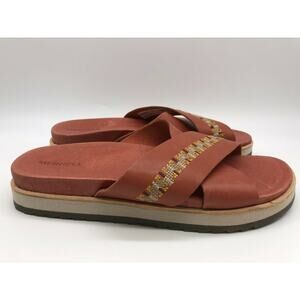 Merrell Women's Juno Redwood Full Grain Leather Slide Sandals Size 9 NEW